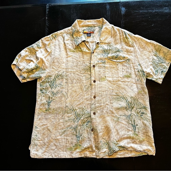Vintage Havana Jacks XL 100% Silk Tropical Vacation Hawaiian Button Down Shirt - Picture 1 of 5